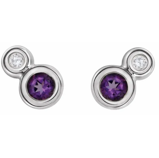 Poppy Amethyst & Diamond Earrings