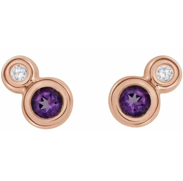 Poppy Amethyst & Diamond Earrings