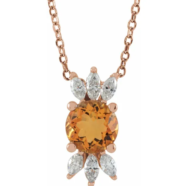 Orchid Citrine & Diamond Necklace
