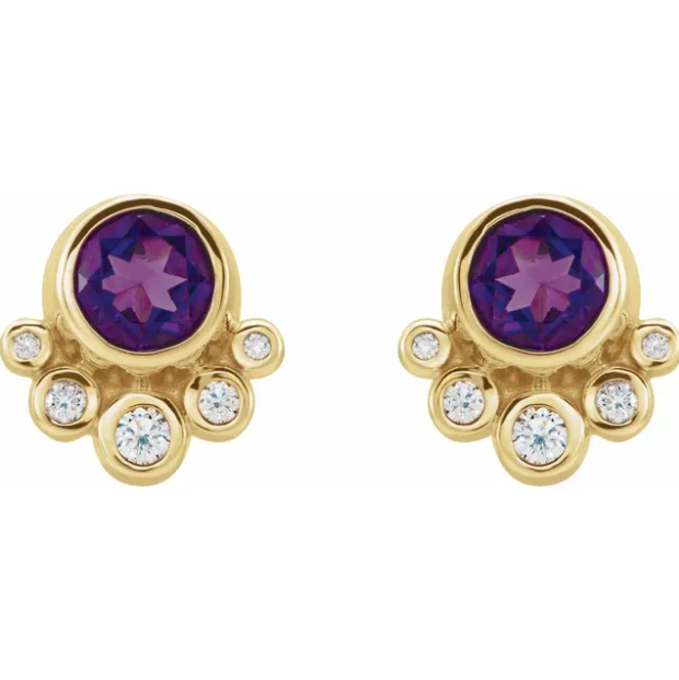 Poppy Amethyst & Diamond Earrings