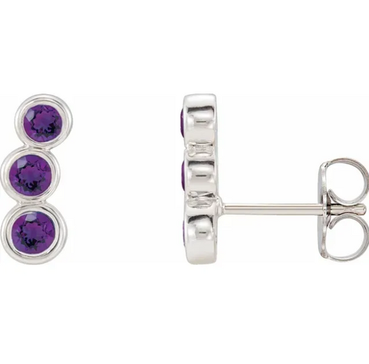 Poppy Amethyst Climber Earrings