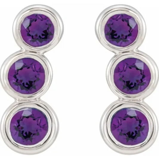 Poppy Amethyst Climber Earrings