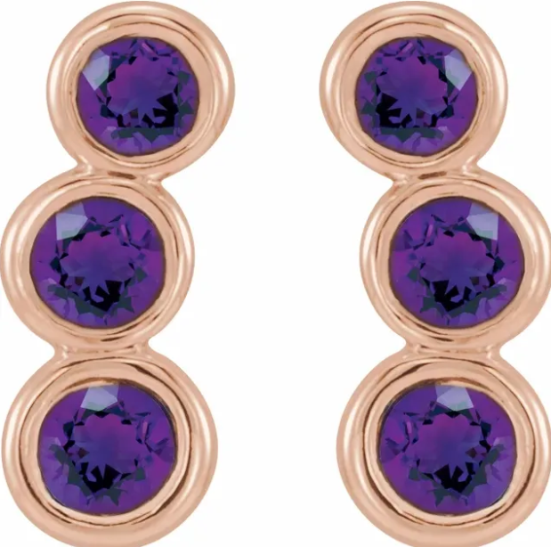 Poppy Amethyst Climber Earrings