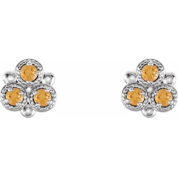 Clover Citrine Earrings