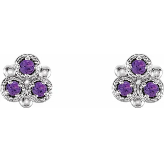 Clover Amethyst Earrings