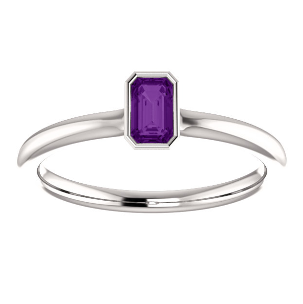 Zinnia Amethyst Stackable Ring