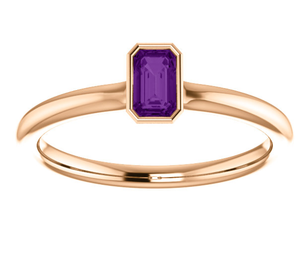 Zinnia Amethyst Stackable Ring