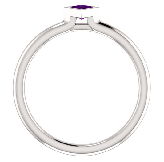 Dahlia Amethyst Square Bezel Stackable Ring