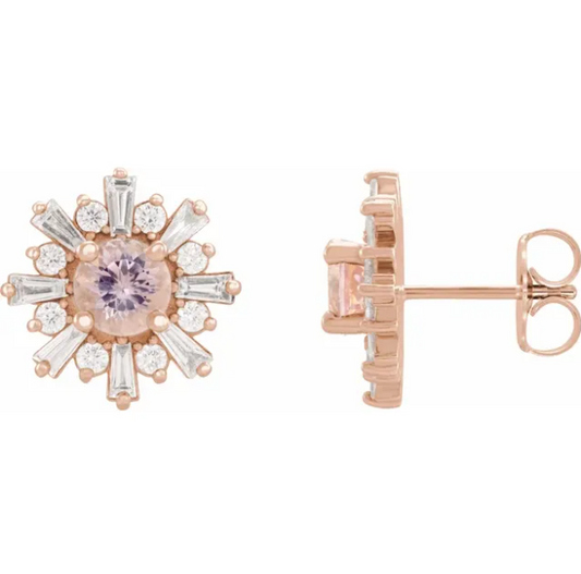 Aster Morganite Starburst Earrings