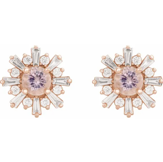 Aster Morganite Starburst Earrings