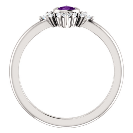 Poppy Amethyst and Diamond Ring