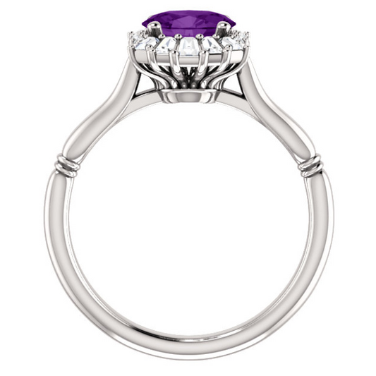 Amethyst and Diamond Ring