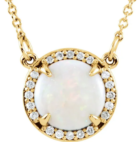 Hydrangea Opal & Diamond Necklace