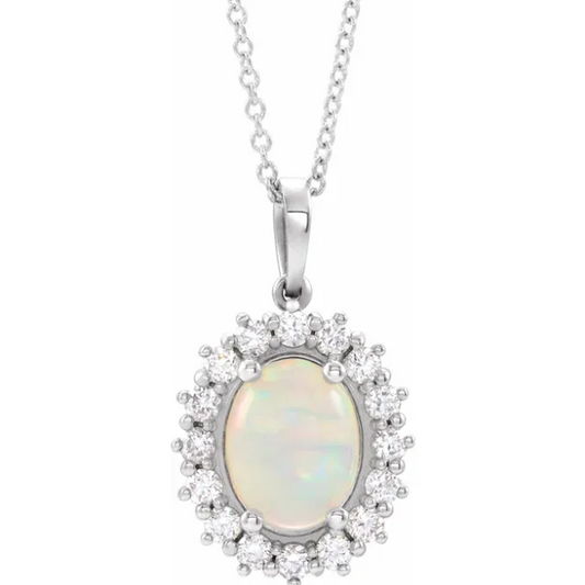 Orchid Opal & Diamond Necklace