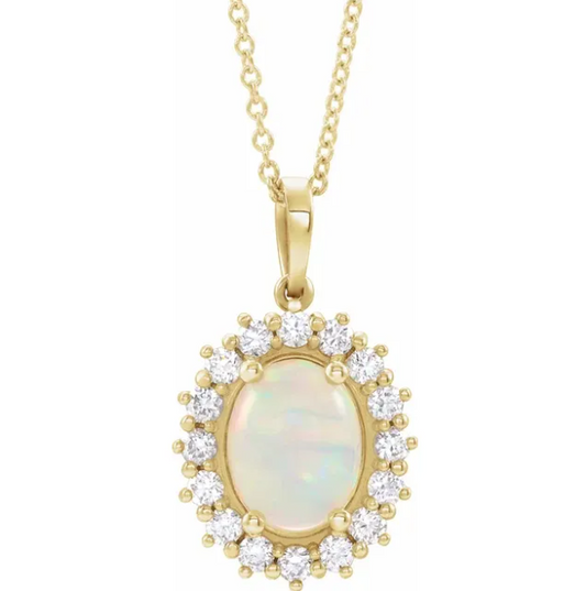 Orchid Opal & Diamond Necklace