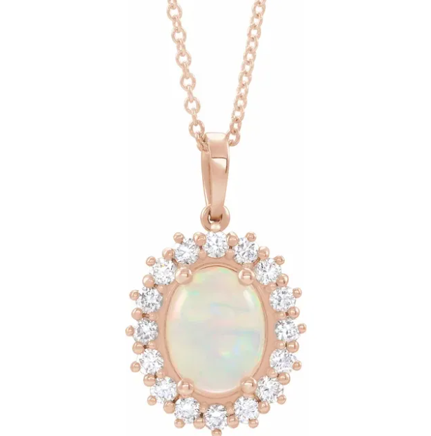 Orchid Opal & Diamond Necklace