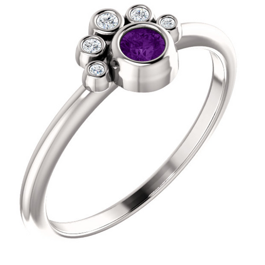 Poppy Amethyst and Diamond Ring