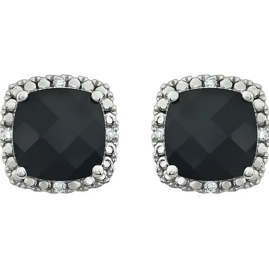 Fritillaria Onyx & Diamond Earrings