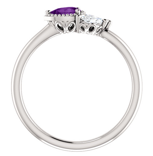 Jasmine Amethyst and Diamond Ring