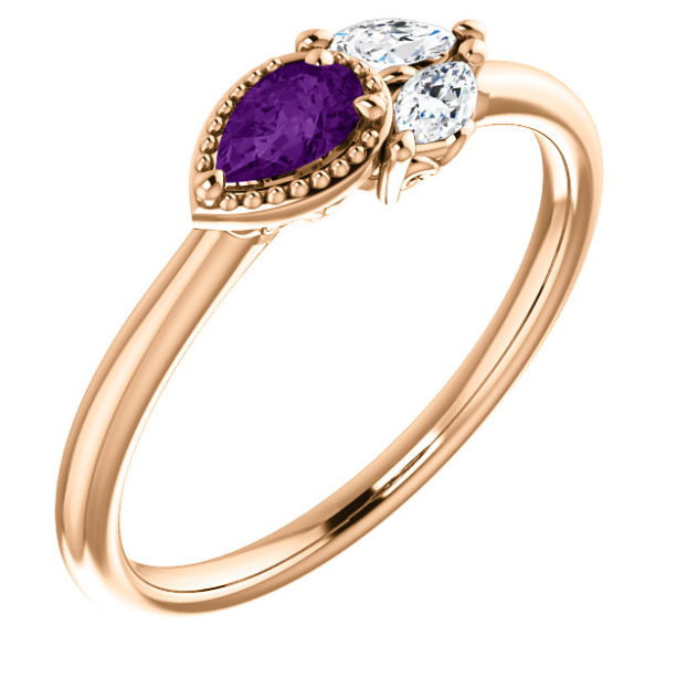 Jasmine Amethyst and Diamond Ring