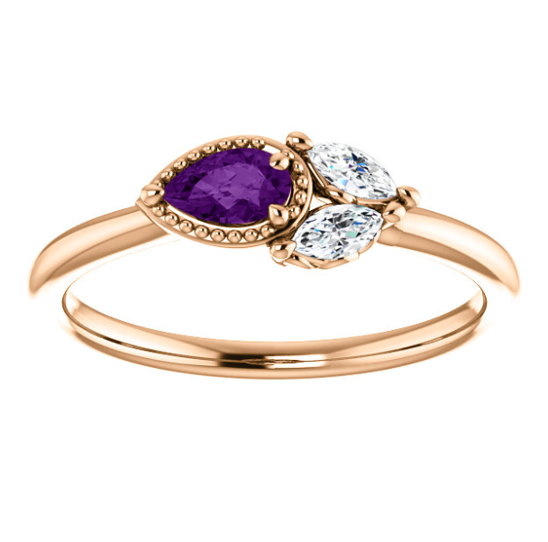 Jasmine Amethyst and Diamond Ring