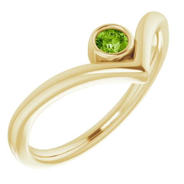 Poppy Peridot Chevron Ring