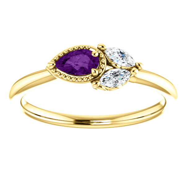 Jasmine Amethyst and Diamond Ring