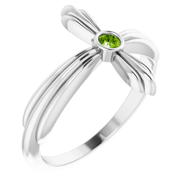 Daffodil Peridot Sideways Cross Ring