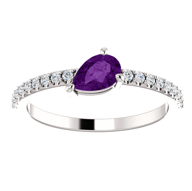 Lilac Amethyst and Diamond Ring