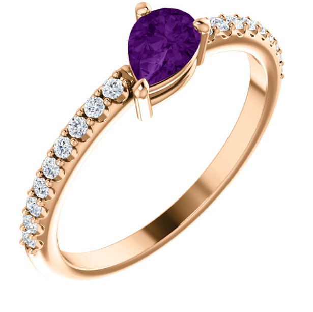 Lilac Amethyst and Diamond Ring