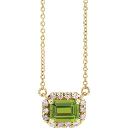 Zinnia Peridot & Diamond Necklace