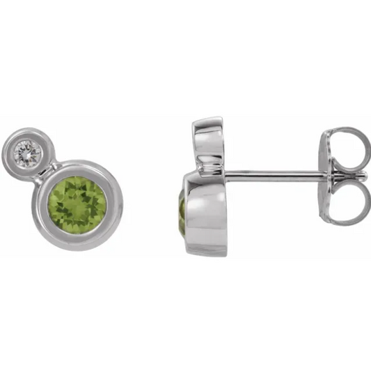 Poppy Peridot & Diamond Earrings