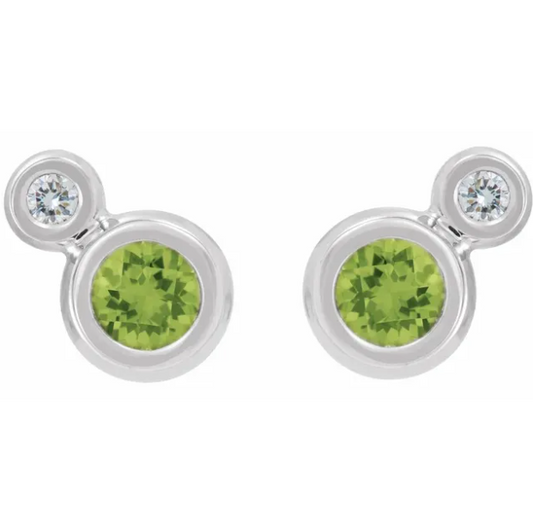 Poppy Peridot & Diamond Earrings