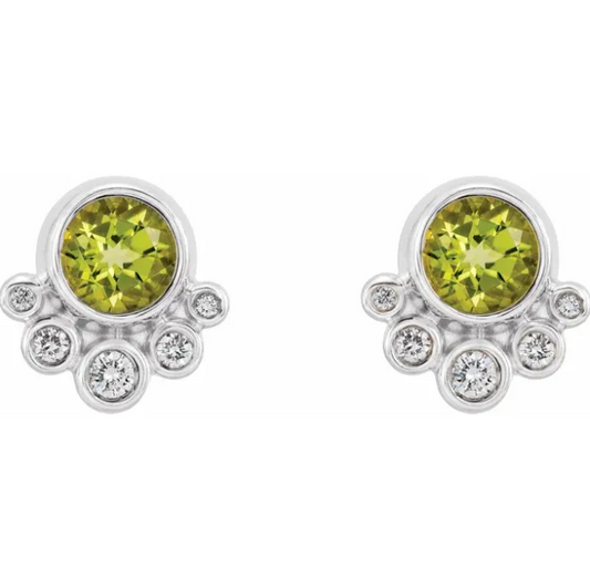 Poppy Peridot & Diamond Earrings