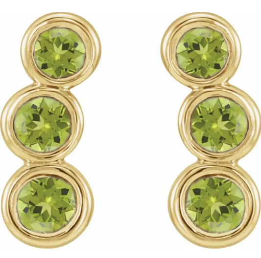 Poppy Peridot Climber Earrings