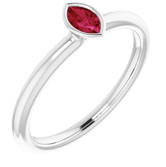 Clematis Ruby Stackable Ring