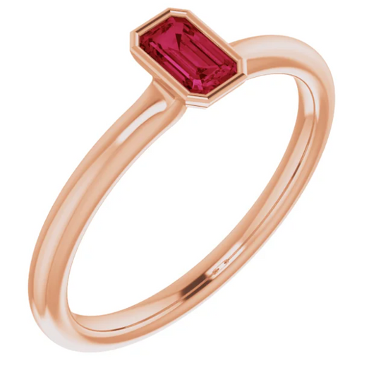 Zinnia Ruby Stackable Ring