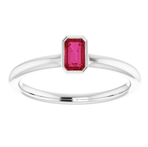 Zinnia Ruby Stackable Ring