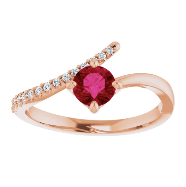 Passionflower Ruby and Diamond By Pass Ring