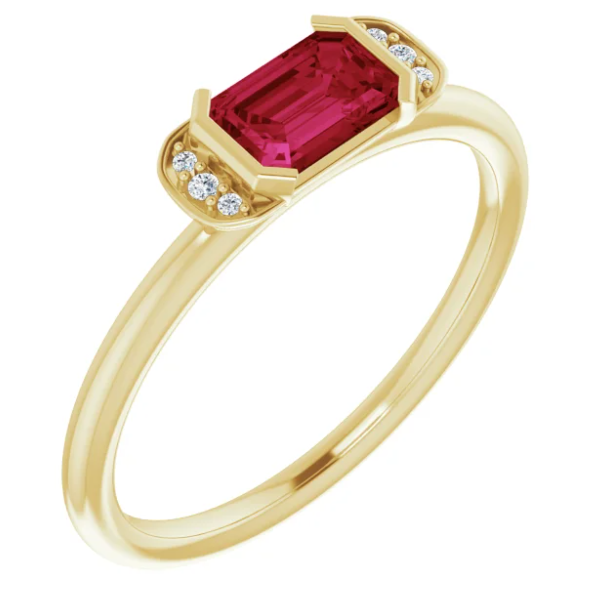 Dahlia Ruby and Diamond Ring
