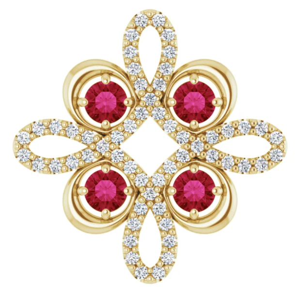 Clover Ruby & Diamond Pendant