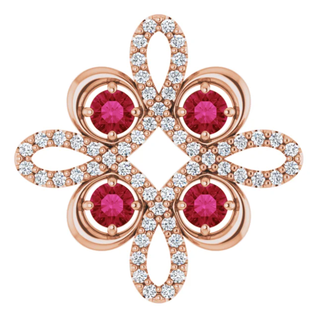 Clover Ruby & Diamond Pendant