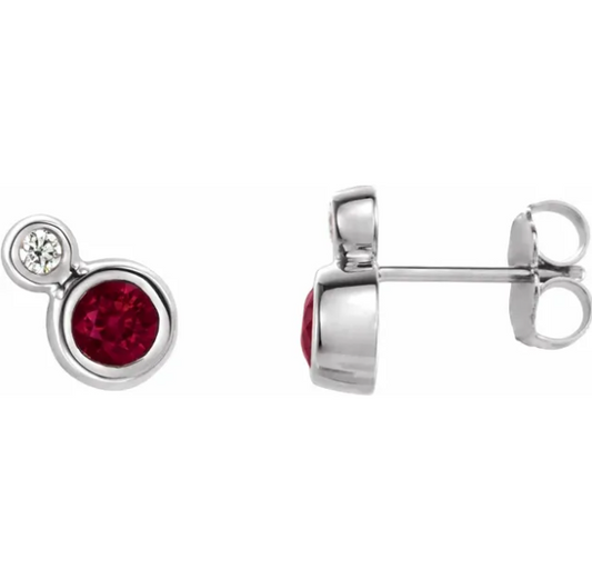 Poppy Ruby & Diamond Earrings