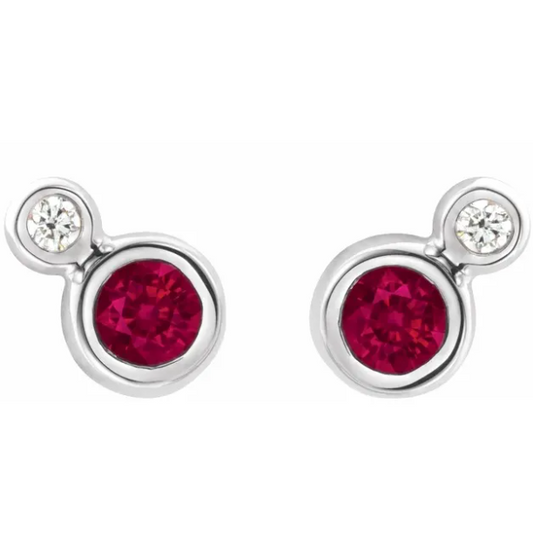 Poppy Ruby & Diamond Earrings