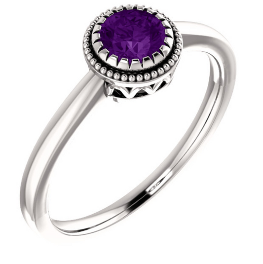 Jasmine Amethyst Bezel Set Ring