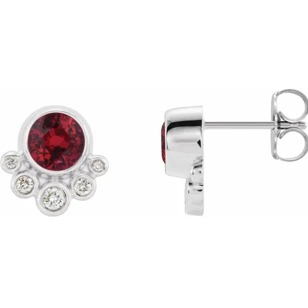 Poppy Ruby & Diamond Earrings