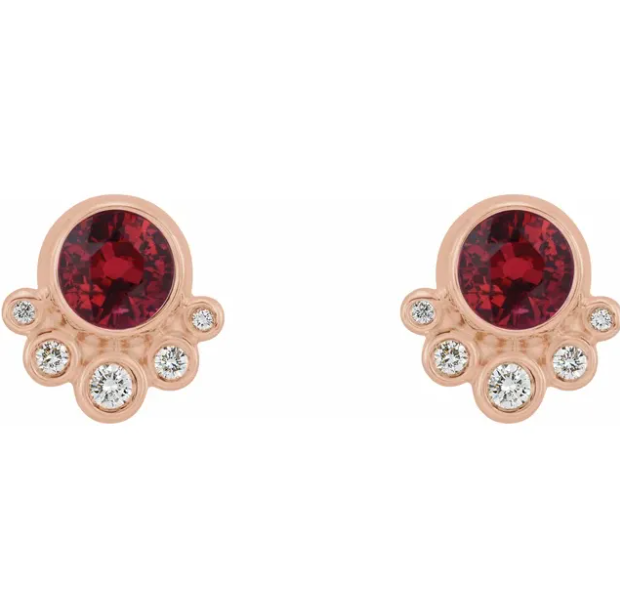 Poppy Ruby & Diamond Earrings