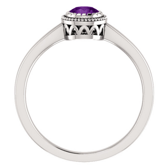 Jasmine Amethyst Bezel Set Ring