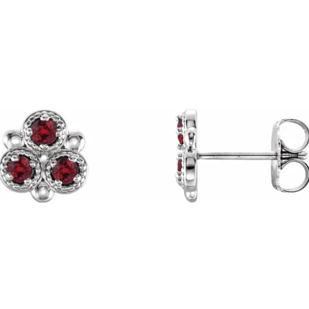 Clover Ruby Earrings