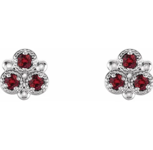 Clover Ruby Earrings